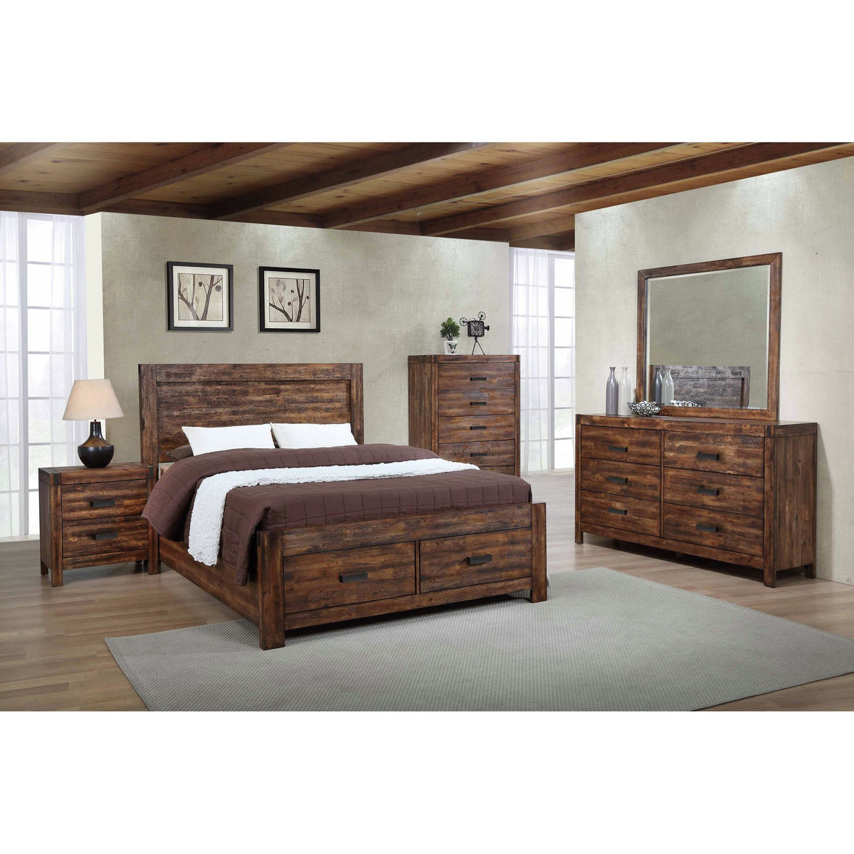 Warner Dresser And Mirror Chestnut
