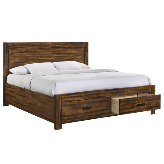Warner King 3PC Platform Storage Bedroom Set In Chestnut