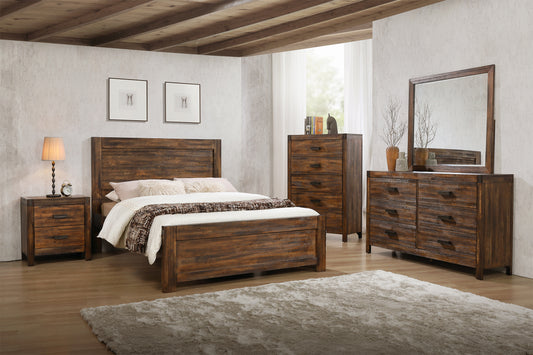Warner Full Platform Storage Bed in Chestnut