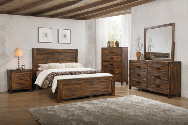 Warner Full Platform Storage Bed in Chestnut