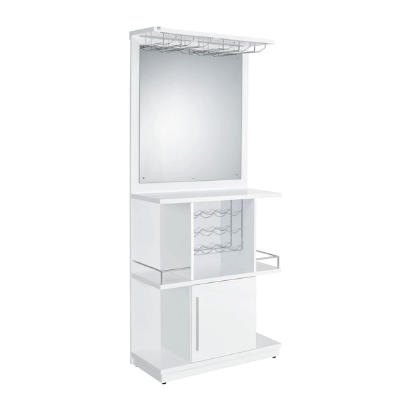 Wendolyn Wine Cabinet with Light in Glossy White