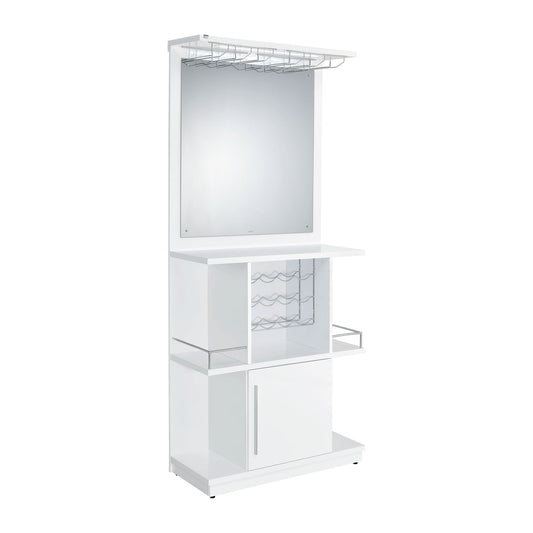 Wendolyn Wine Cabinet with Light in Glossy White