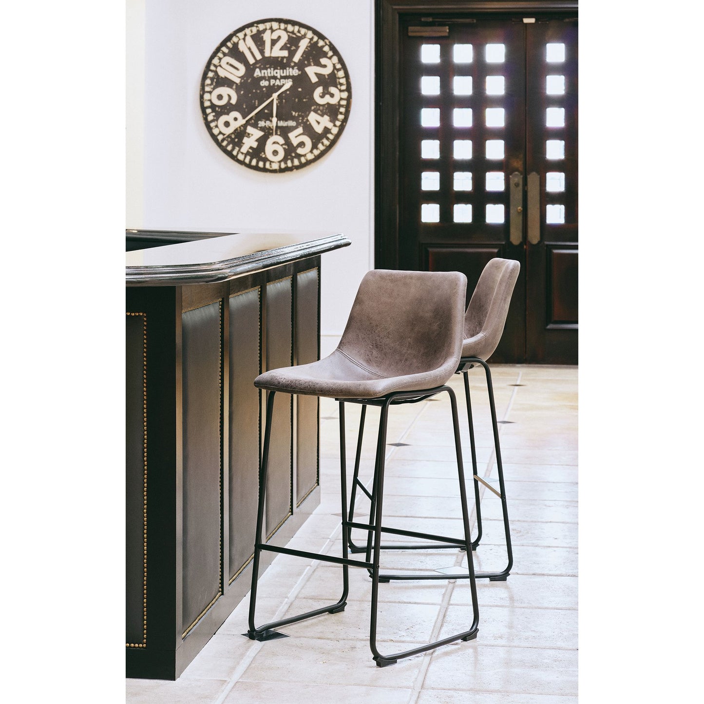 Wes Bar Stool (QSD6099) 29" Grey Bar Stool (2 Per Carton)