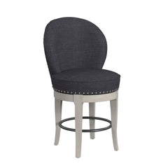 Westford Swivel Counter Stool with Charcoal Linen in Grey (2 Per Carton)