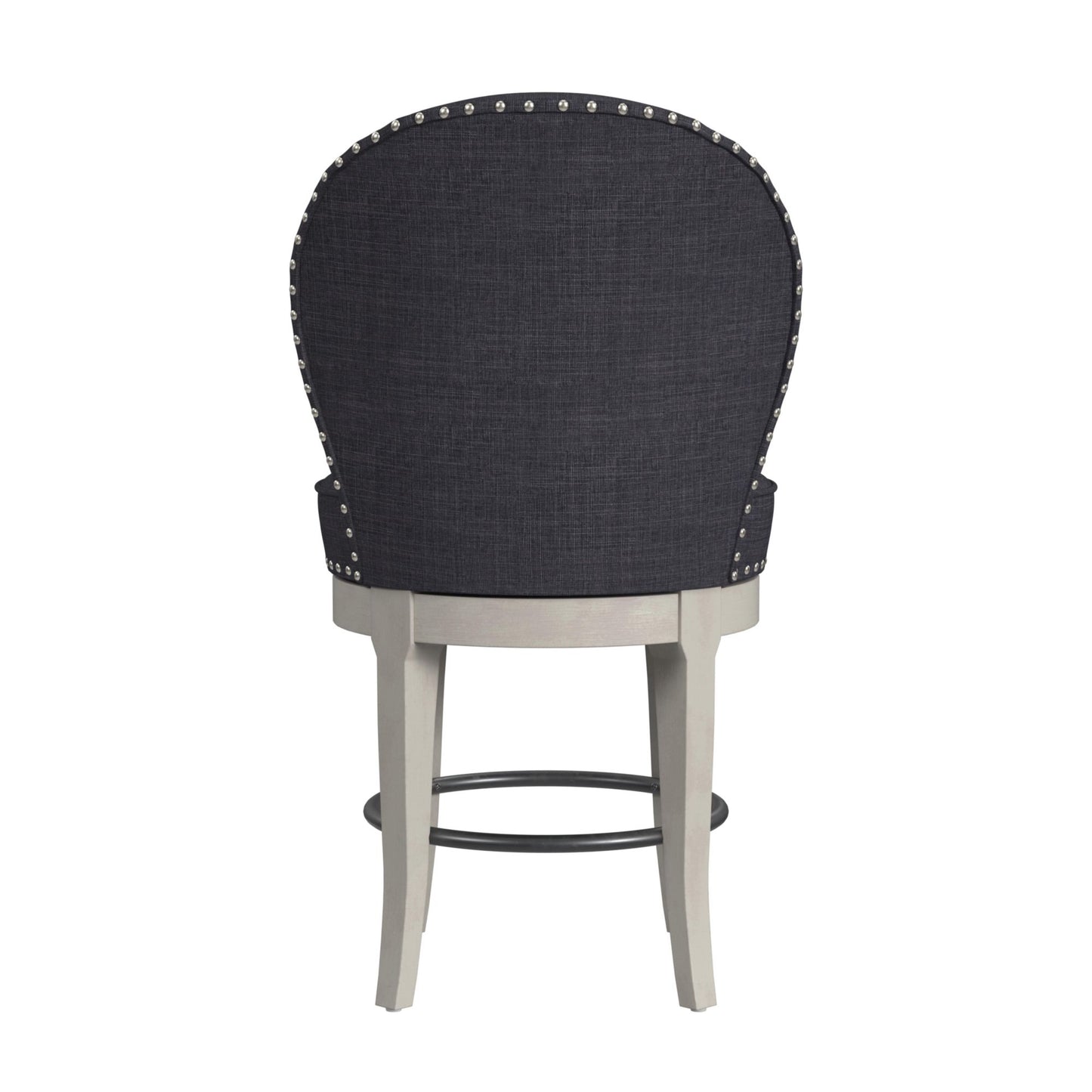 Westford Swivel Counter Stool with Charcoal Linen in Grey (2 Per Carton)