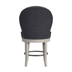 Westford Swivel Counter Stool with Charcoal Linen in Grey (2 Per Carton)