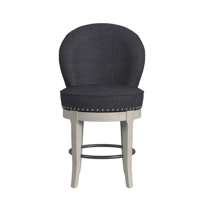 Westford Swivel Counter Stool with Charcoal Linen in Grey (2 Per Carton)
