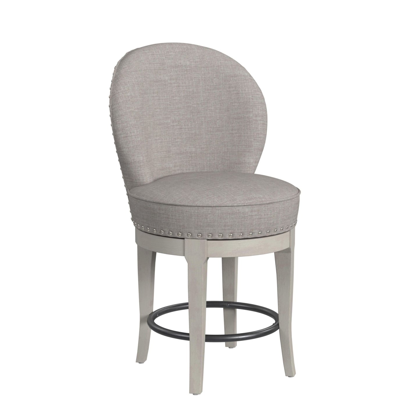 Westford Swivel Counter Stool with Grey Linen in Grey (2 Per Carton)