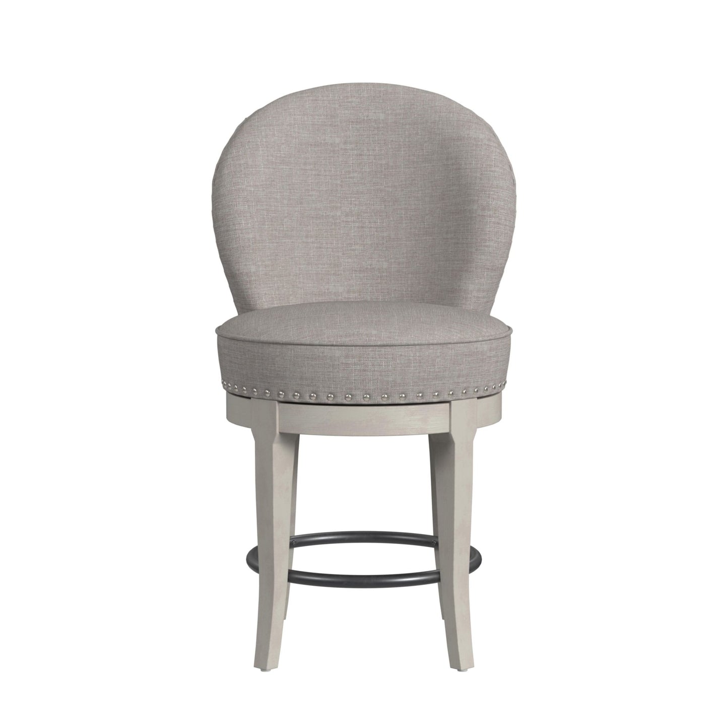 Westford Swivel Counter Stool with Grey Linen in Grey (2 Per Carton)