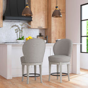 Westford Swivel Counter Stool with Grey Linen in Grey (2 Per Carton)