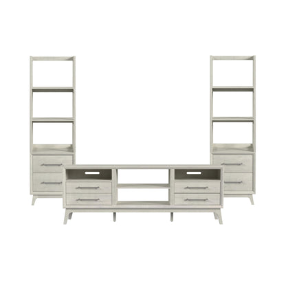 Westland 3PC Entertainment Unit with 71" TV Console in Almond