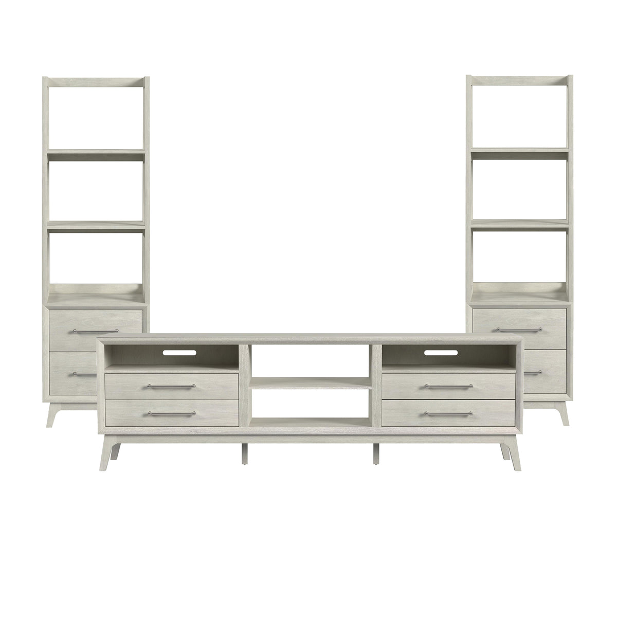 Westland 3PC Entertainment Unit with 82" TV Console in Almond