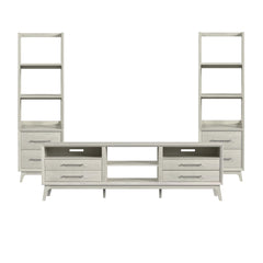 Westland 3PC Entertainment Unit with 82" TV Console in Almond