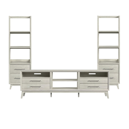 Westland 3PC Entertainment Unit with 82" TV Console in Almond