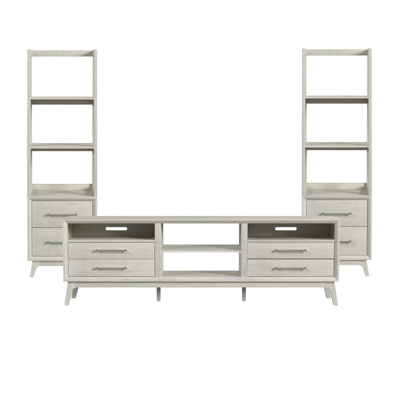 Westland 3PC Entertainment Unit with 82" TV Console in Almond