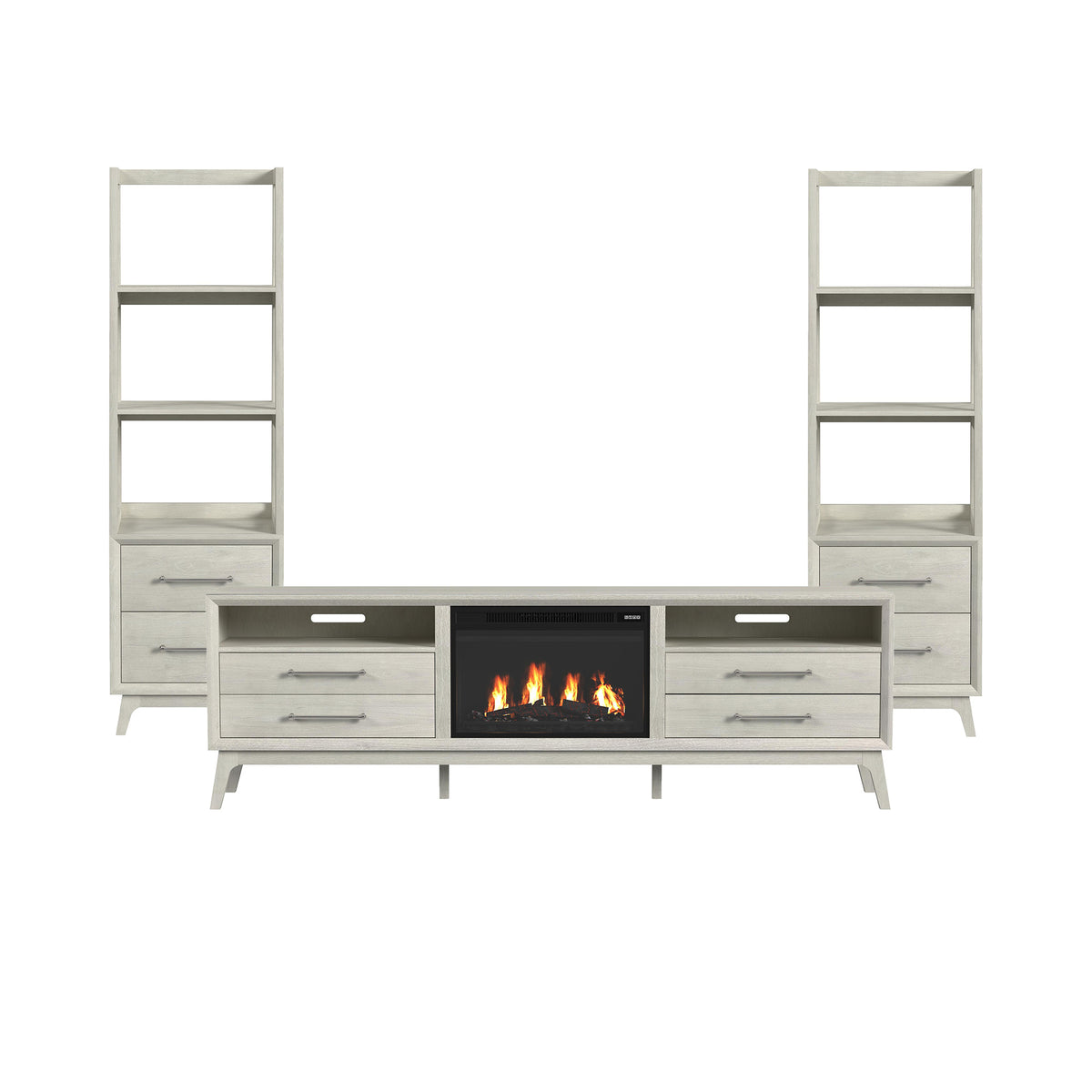 Westland 4PC Entertainment Unit with 82" TV Console in Almond