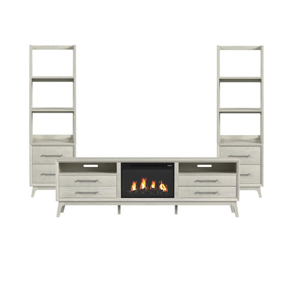 Westland 4PC Entertainment Unit with 82" TV Console in Almond