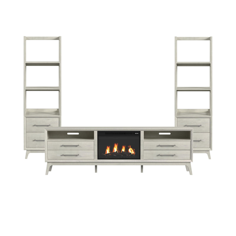 Westland 4PC Entertainment Unit with 82" TV Console in Almond