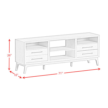 Westland 71" TV Console without Fireplace Insert in Almond