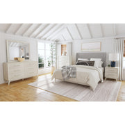 Westland King UPH 3PC Bedroom Set with Grey Fabric in Almond