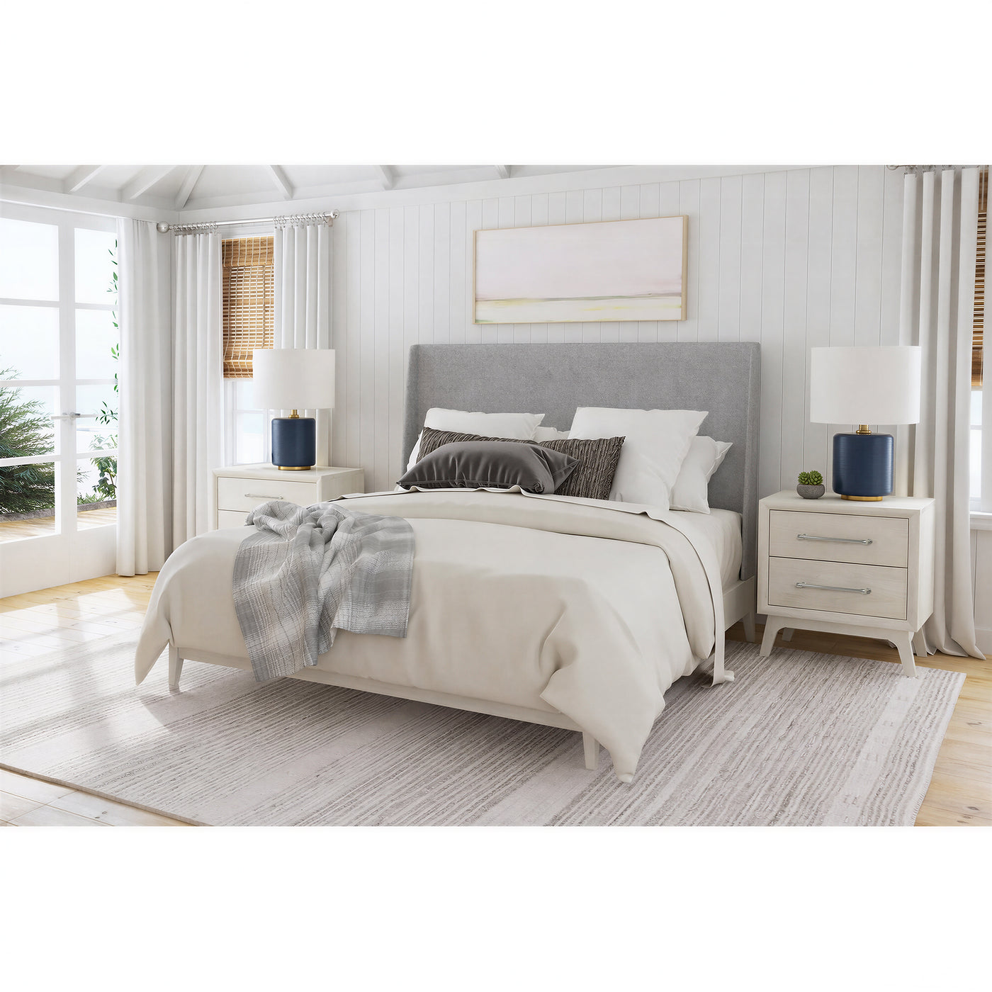 Westland Uph Bedroom Set with 2 Nightstands