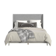 Westland King UPH Bed with Grey Fabric in Almond