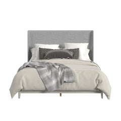 Westland King UPH Bed with Grey Fabric in Almond