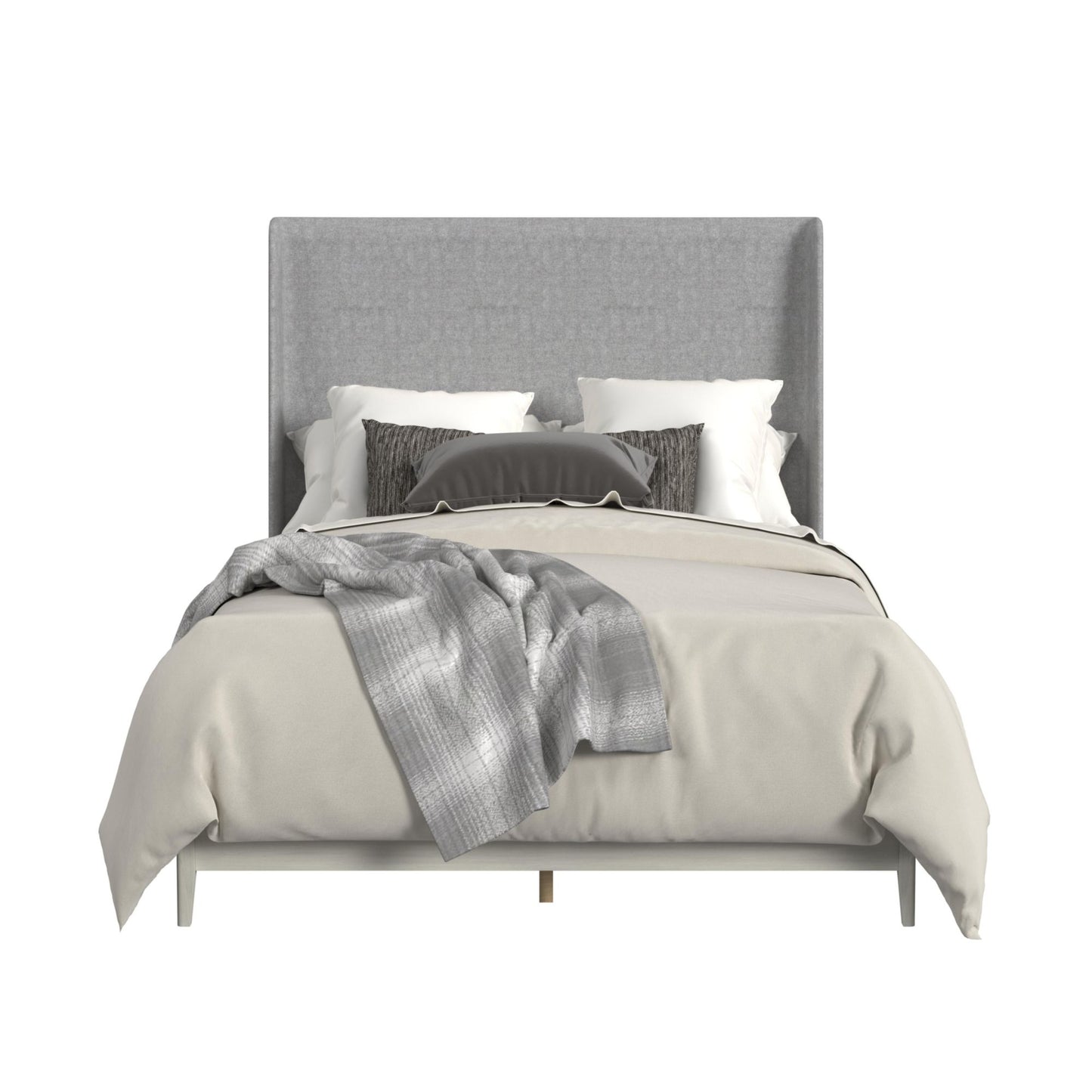 Westland Full UPH Bed with Grey Fabric in Almond