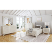 Westland Twin UPH Bed with Grey Fabric in Almond