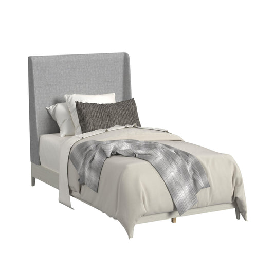 Westland Twin UPH 5PC Bedroom Set with Grey Fabric in Almond