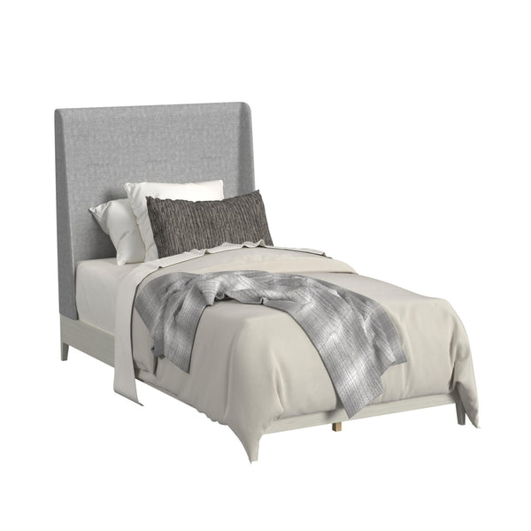 Westland Twin Uph Bed With Grey Fabric In Almond