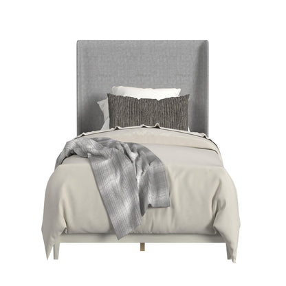 Westland Twin UPH Bed with Grey Fabric in Almond