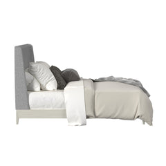 Westland Queen UPH Bed with Grey Fabric in Almond