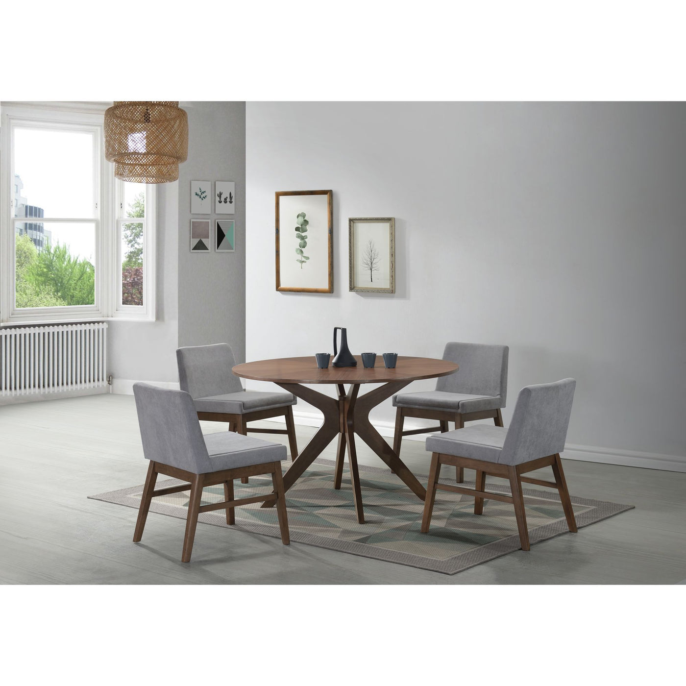 Weston Upholstery Side Chair Walnut W/Smoke fabric (2 Per Pack)