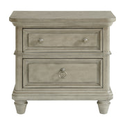 Whit-Ash 2-Drawer Nightstand with USB in Light Grey