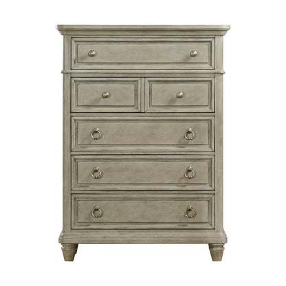 Whit-Ash 5-Drawer Chest in Light Grey