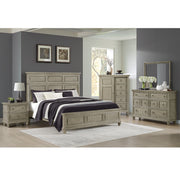 Whit-Ash Queen Panel 5PC Bedroom Set with Door Chest in Light Grey