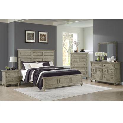 Whit-Ash 2-Drawer Nightstand with USB in Light Grey