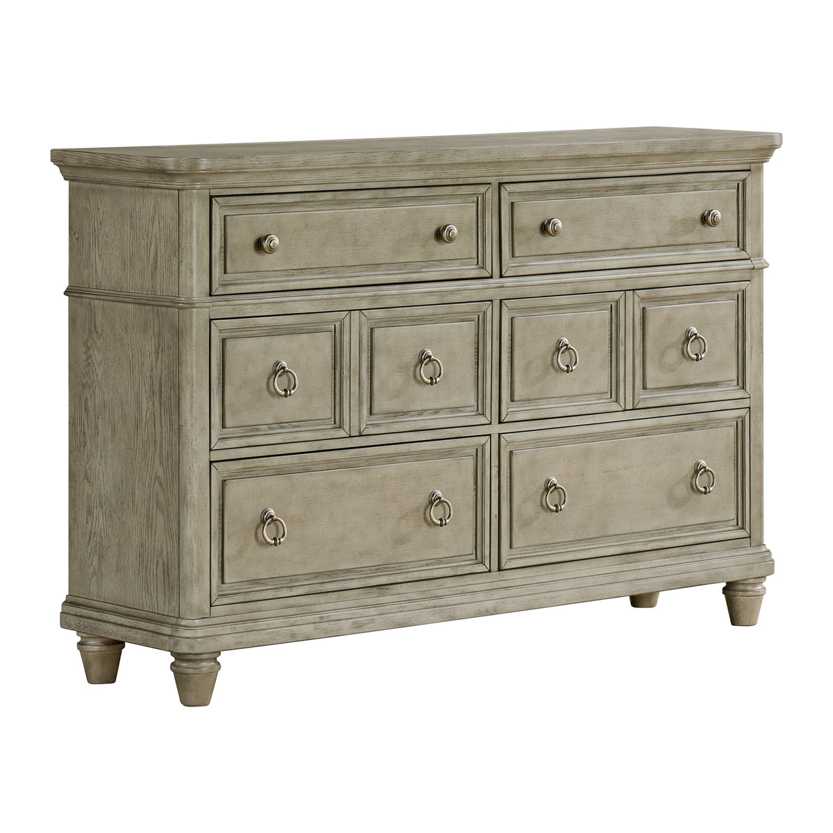 Whit-Ash 6-Drawer Dresser In Light Grey