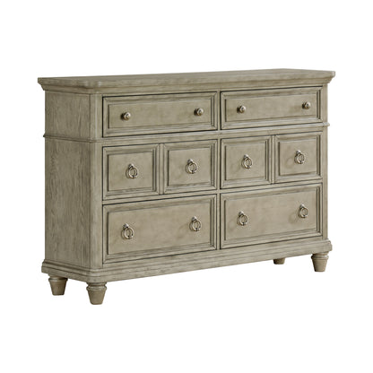 Whit-Ash Queen 4PC Bedroom Set with 2 Nightstands & Dresser in Light Grey