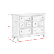 Whit-Ash 6-Drawer Dresser in Light Grey