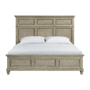 Whit-Ash King Panel Bed in Light Grey