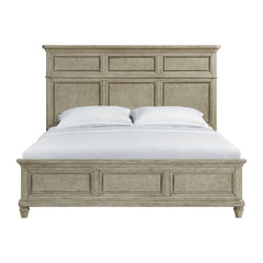 Whit-Ash King Panel Bed in Light Grey
