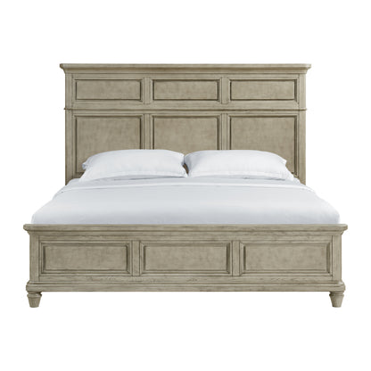Whit-Ash King Panel Bed in Light Grey