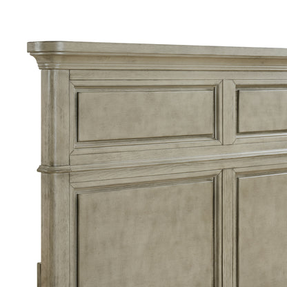Whit-Ash Queen 4PC Bedroom Set with 2 Nightstands & Dresser in Light Grey