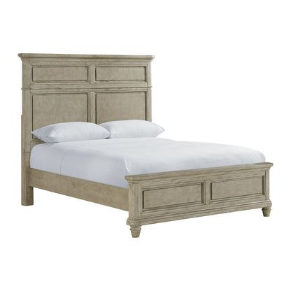 Whit-Ash Queen Panel 5PC Bedroom Set with Door Chest in Light Grey