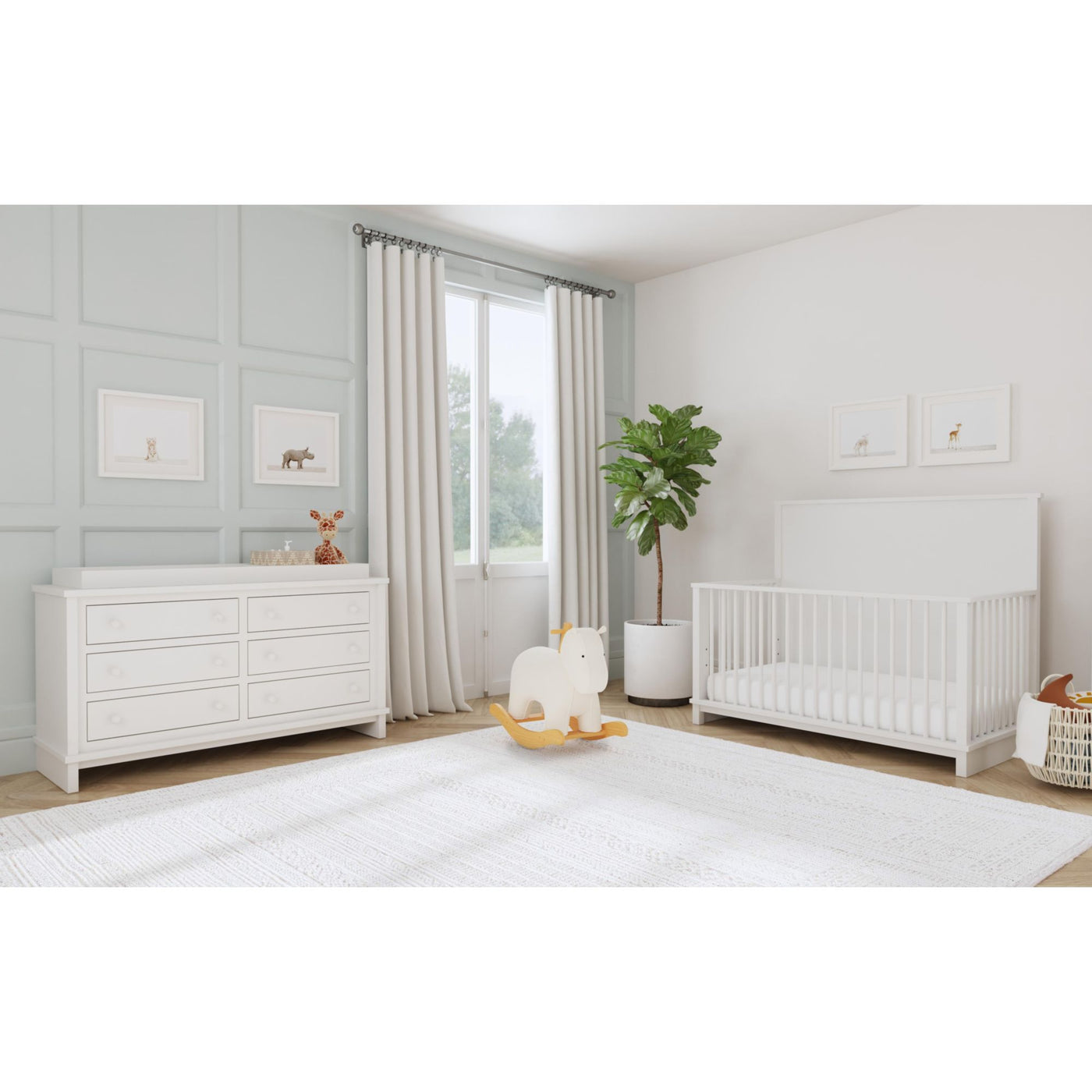 Wyller Dresser and Topper in White