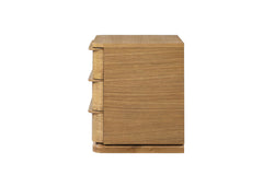 Zoey 3 - Drawer Rectangular Nightstand with Rounded Edges