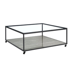 Yasmin 2PC Occasional Table Set in Grey-Coffee Table & End Table
