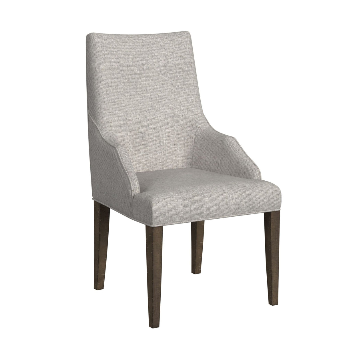 Yellowstone Dining Host Chair With Grey Fabric In Medium Brown (2 Per Carton)